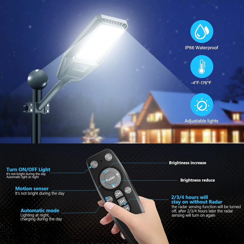 Refletor Solar 300W – Super Iluminação 30.000LM, Automático e à Prova d’Água