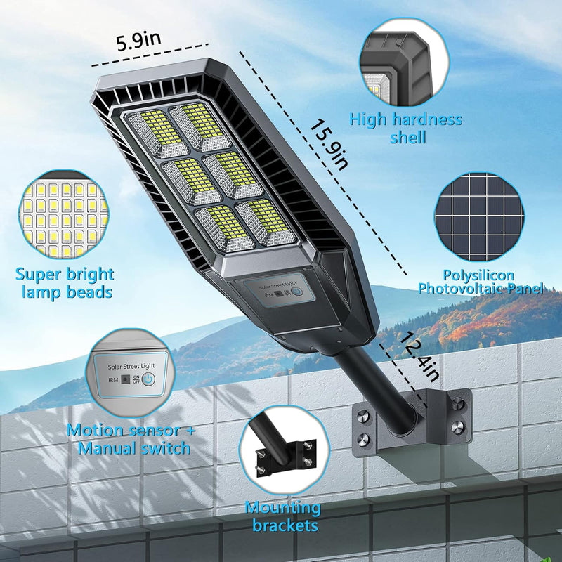 Refletor Solar 300W – Super Iluminação 30.000LM, Automático e à Prova d’Água