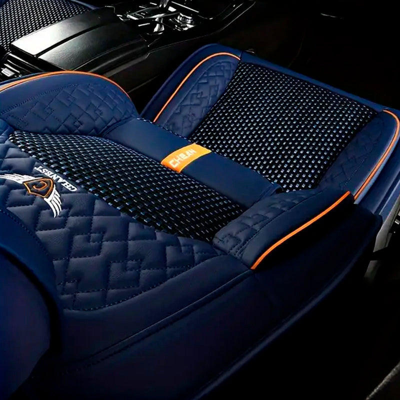 Kit Capa para Banco de Carro Completa em Couro Legítimo Universal Italian + BRINDE: Tapete Completo