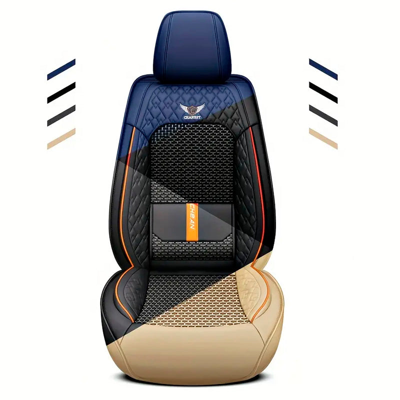 Kit Capa para Banco de Carro Completa em Couro Legítimo Universal Italian + BRINDE: Tapete Completo