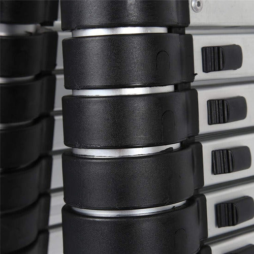 (QUEIMA DE ESTOQUE) Escada Telescópica Retrátil de Liga de Alúminio 3,80 metros + Brinde Exclusivo
