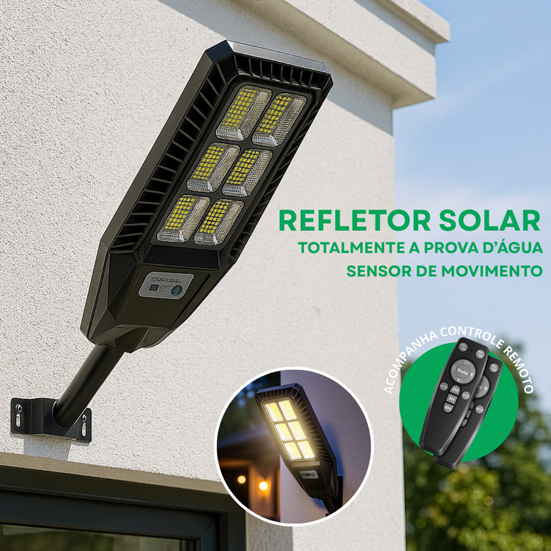 Refletor Solar 300W – Super Iluminação 30.000LM, Automático e à Prova d’Água